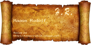 Haase Rudolf névjegykártya